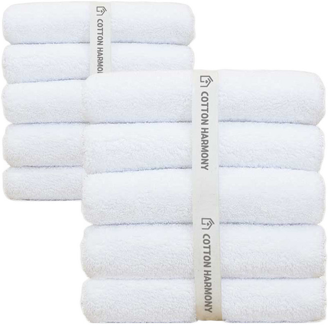 코튼하모니 호텔수건 200g 40수 코마사, 스노우화이트, 10개