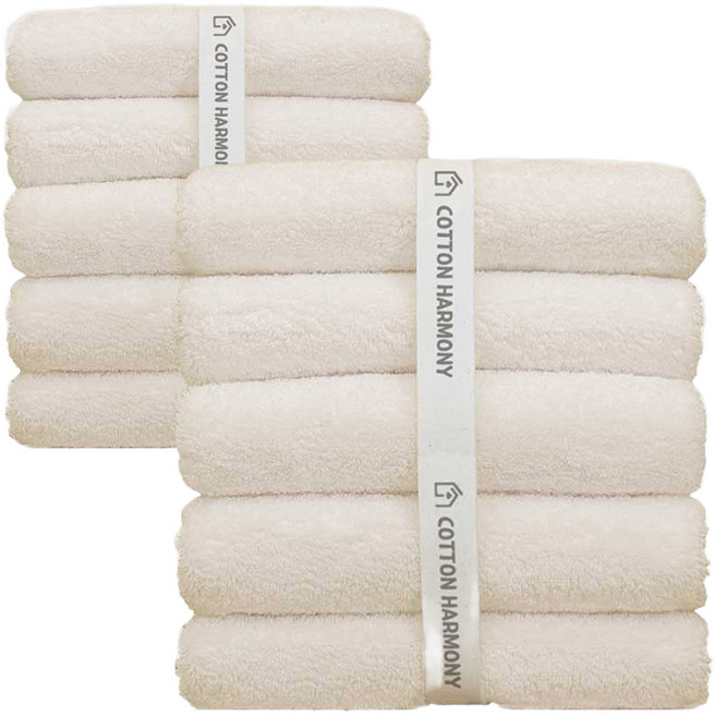 코튼하모니 호텔수건 200g 40수 코마사, 크림베이지, 10개