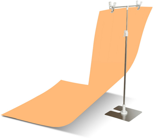 대한 촬영용 PVC 배경지 T자 거치대 스탠드 세트, SET-PVCP01(오렌지), 1세트