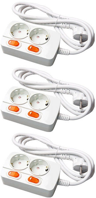 메이프 개별 스위치형 멀티탭 2구, 1.5m, 랜덤 발송, 3개