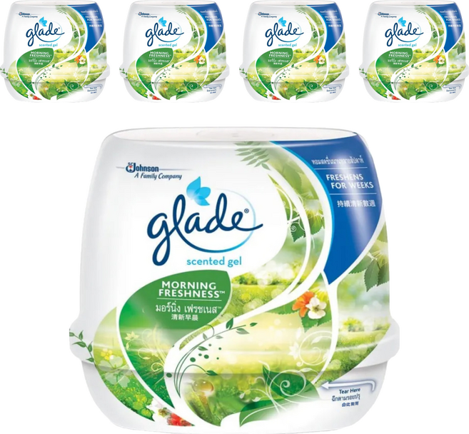 glade 滿庭香 除臭清香凝膠 清新早晨, 180g, 5罐