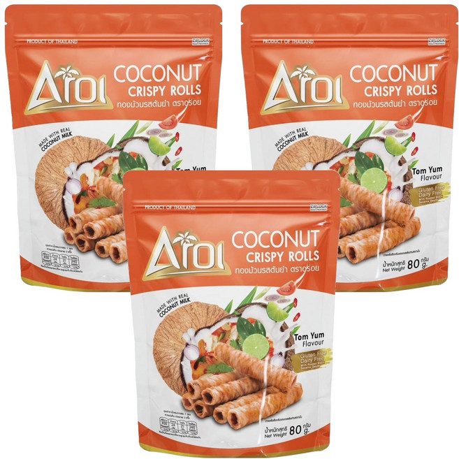 Aroi 泰式酸辣口味蛋捲, 3個, 80g