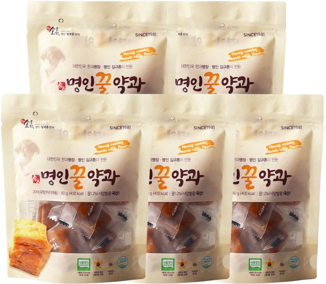 김규흔한과 명인 꿀약과, 80g, 5개