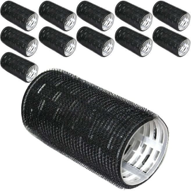 하이투데이 열전도 대왕 앞머리 헤어롤, 블랙, 12개