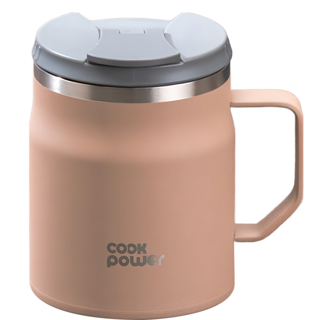 cook power 鍋寶 內陶瓷保溫保冰辦公杯, 400ml, 咖啡色, 1個