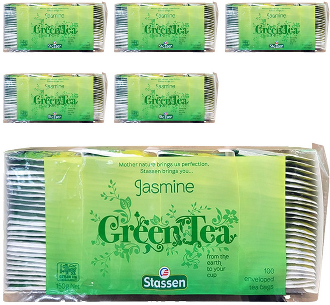 Stassen 司迪生 茉莉綠茶 袋裝防潮包, 1.5g, 100包, 6袋