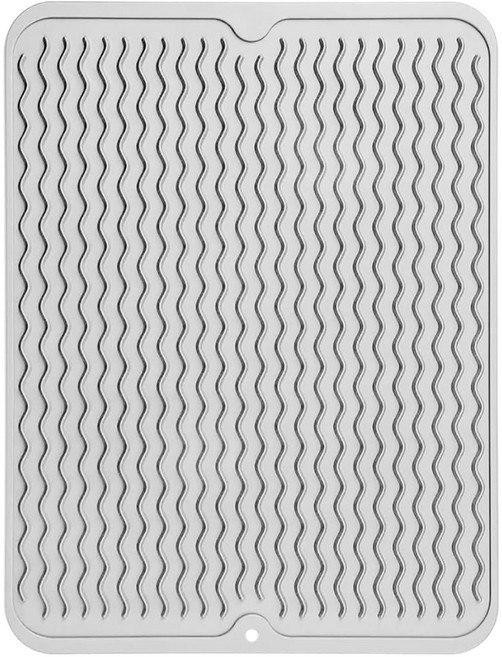 Quasi 水波紋瀝水墊, 1層, 淺灰色, 1個