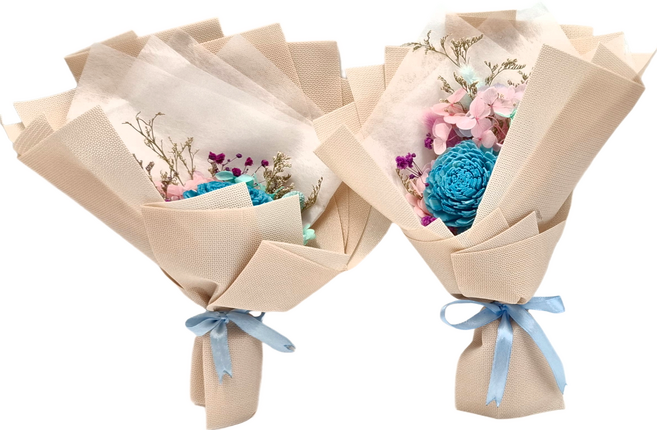 A-ONE 匯旺 6cm大藍索拉玫瑰花藍紫色繡球花 (2個/組), 顏色隨機