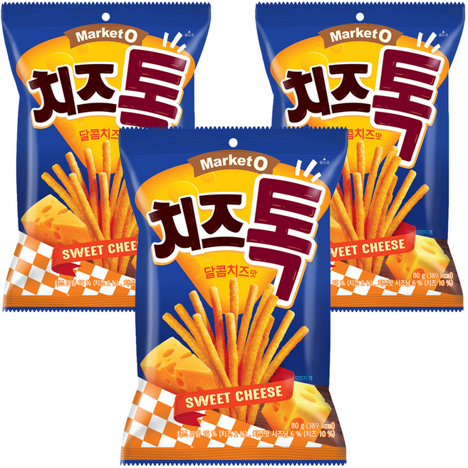 마켓오 치즈톡 달콤치즈맛, 80g, 3개