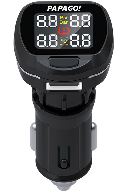 PAPAGO Tire Safe S22E 獨立型胎外式胎壓偵測器, 1個, 黑色