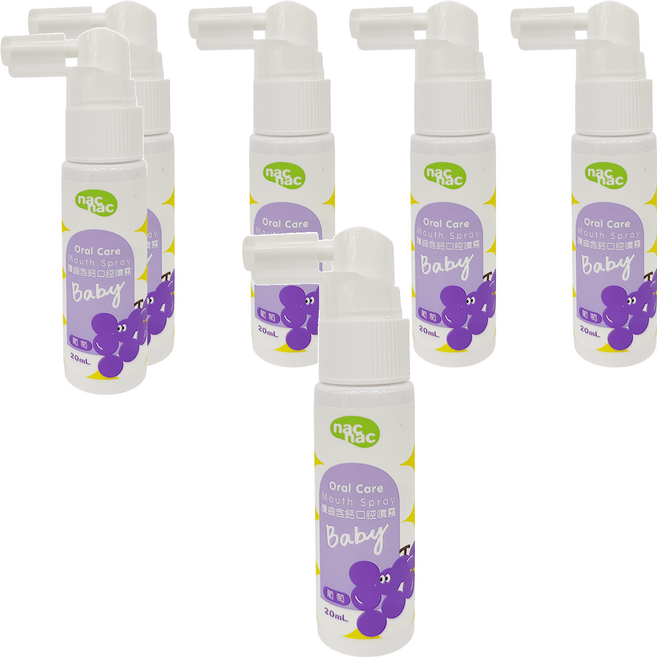 nac nac 護齒含鈣口腔噴霧 葡萄, 6瓶, 20ml