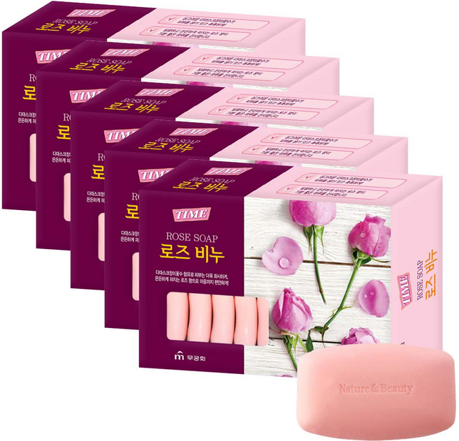 무궁화 타임 비누 로즈향, 90g, 80개입