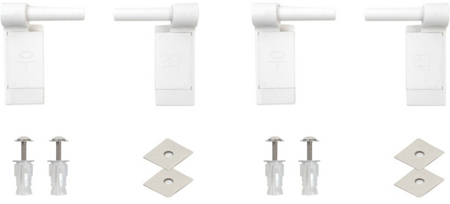 두진 욕실 상부체결형 양변기 시트커버 연결부속 2세트, 혼합색상