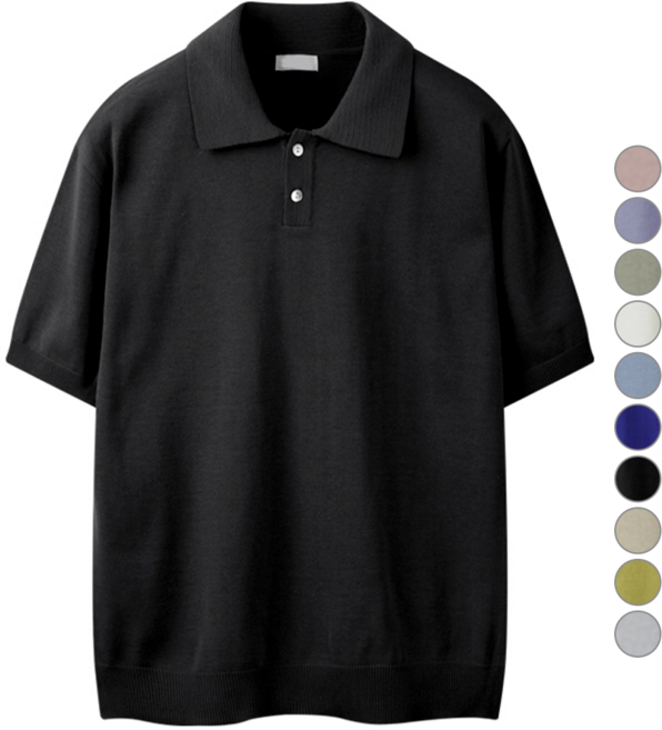 해리슨 빅사이즈 니트 반팔 카라 티셔츠 MDL1455