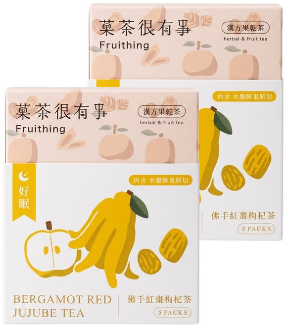 Fruithing 菓茶很有事 佛手紅棗枸杞茶, 7g, 2盒, 5包