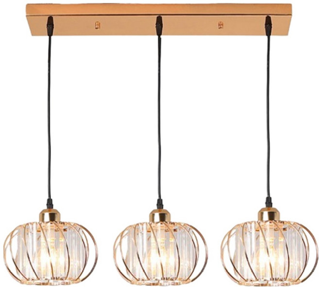 Honey Comb 工業風玻璃水晶餐廳吊燈 簡約時尚 1入, 金色