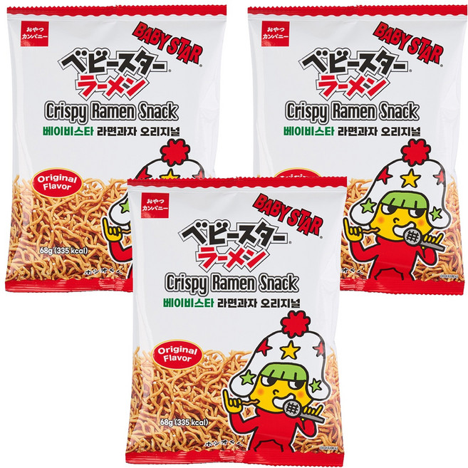 베이비스타 라면과자 오리지널, 68g, 3개