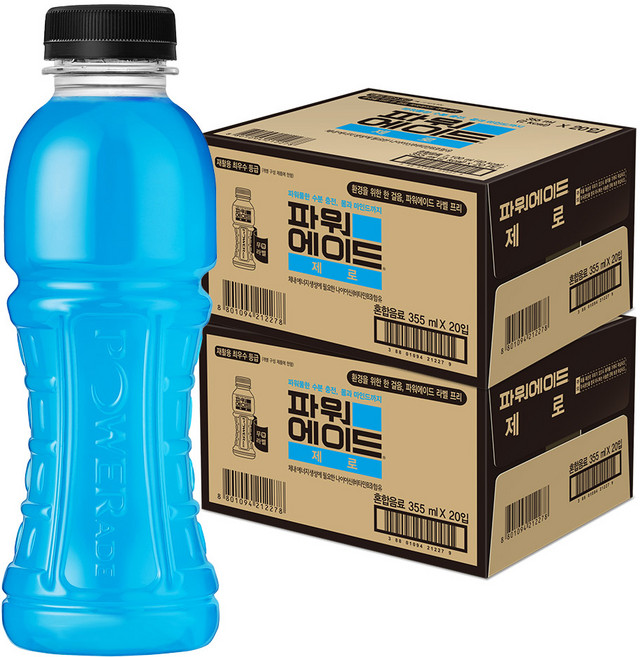 파워에이드 제로 무라벨, 355ml, 40개
