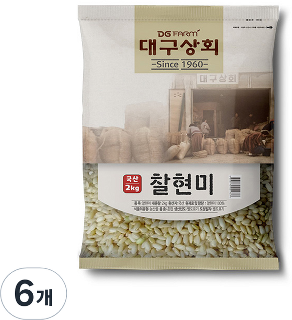 대구상회 찰현미, 2kg, 6개
