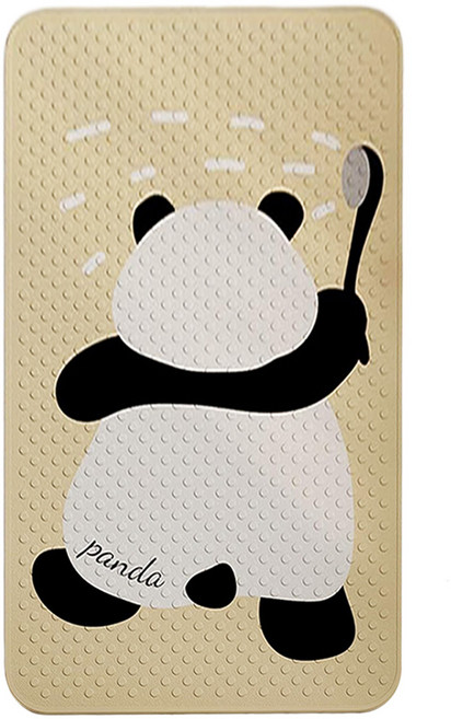 Mega 浴室可愛動物吸盤淋浴防滑墊, 奶茶色 + 熊貓, 1入