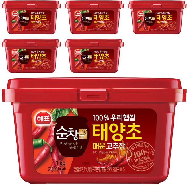 순창궁 태양초 매운 고추장, 1kg, 6개