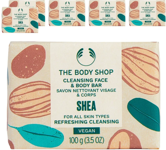 더바디샵 클렌징 페이스 앤 바디 비누바 시어, 100g, 6개 - 쿠팡