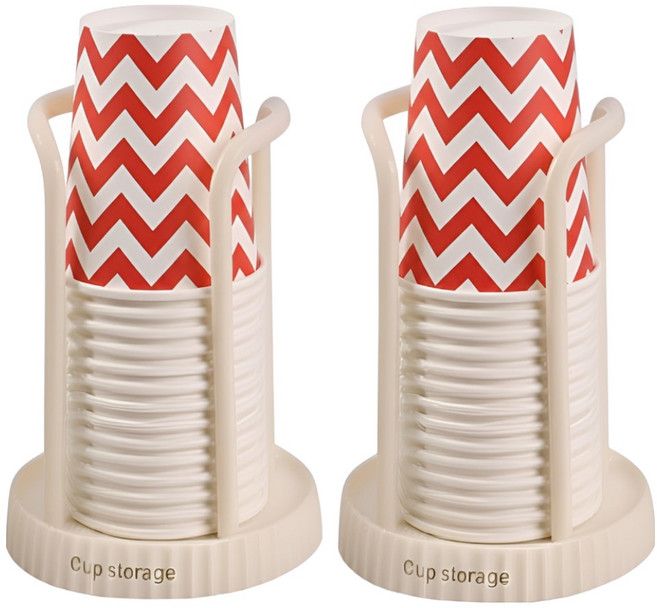 해피위더스 종이컵 디스펜서 정리대, 화이트, 2개