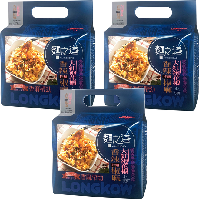 龍口 麵之道 香辣椒麻拌麵 111.5g, 12包