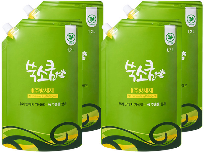 쑥소쿰 주방세제, 1.2L, 4개