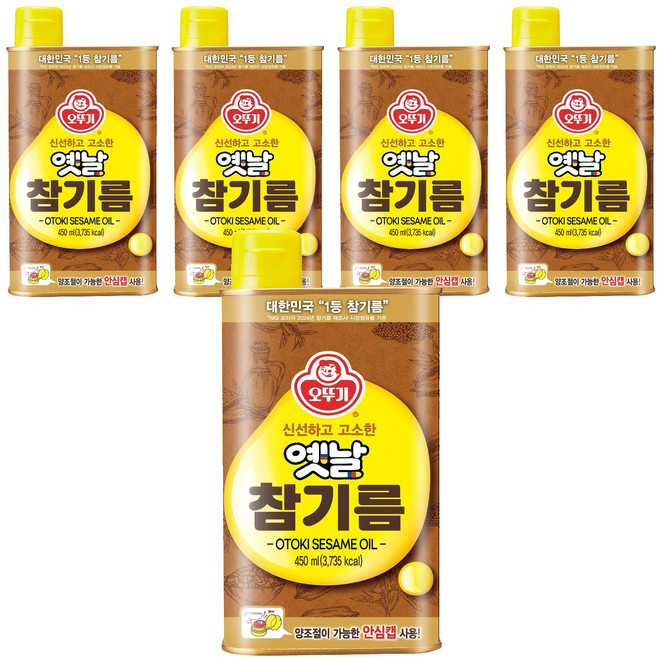 오뚜기 옛날 참기름, 450ml, 5개
