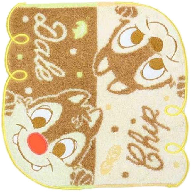 MARUSHIN 丸真 奇奇與蒂蒂 小方巾 25 x 25cm, 棕色 + 米色, 1條