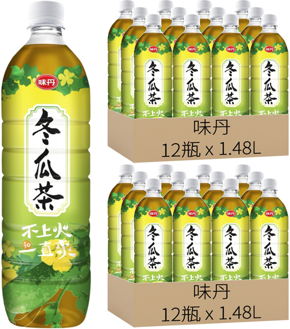 味丹 冬瓜茶, 1480ml, 24瓶