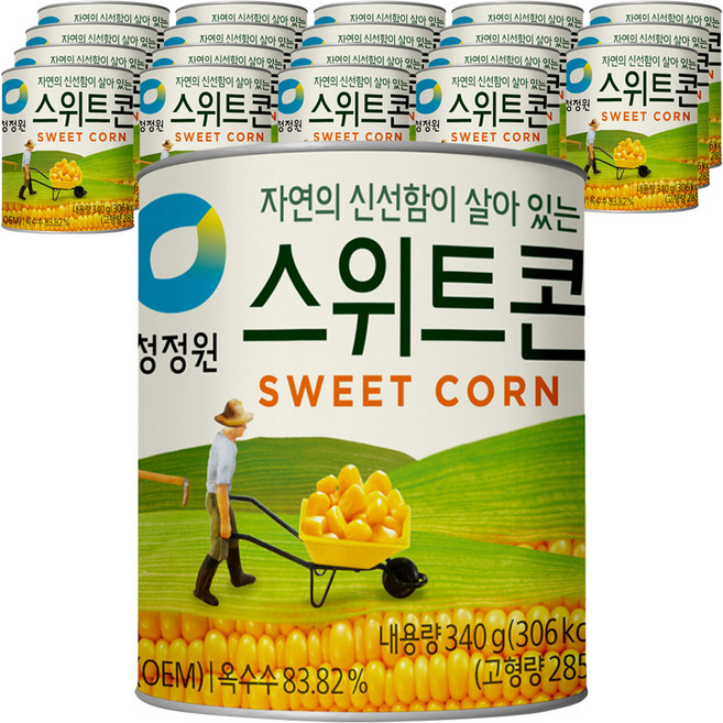 청정원 스위트콘 통조림, 340g, 20개