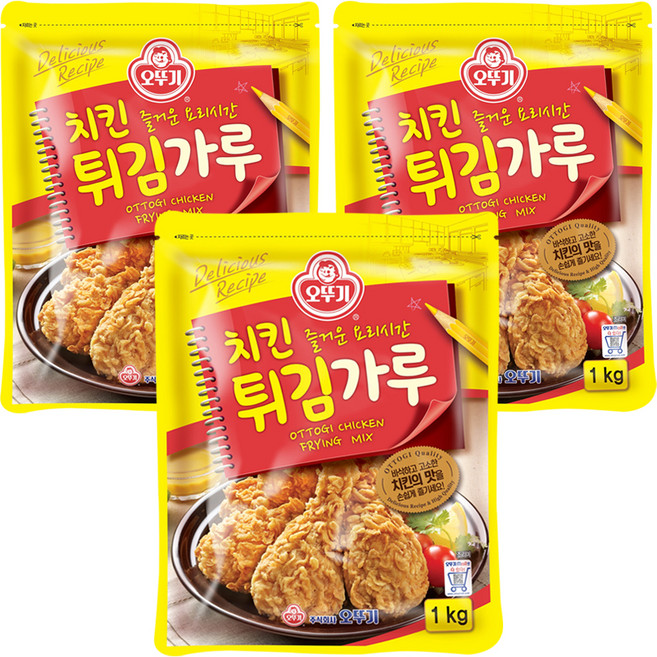 오뚜기 치킨 튀김가루, 1kg, 3개