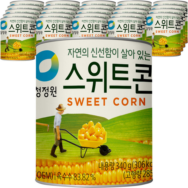 청정원 스위트콘 통조림, 340g, 25개