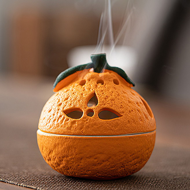 上手家居 橘子盤香爐 陶瓷薰香爐 居家香氛, 1組