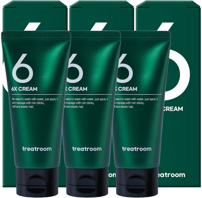 treatroom 6X 乳霜護髮乳液, 3個, 100ml