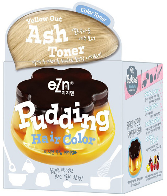 eZn 쉐이킹 푸딩 헤어컬러 염모제, 옐로우아웃애쉬토너, 1개