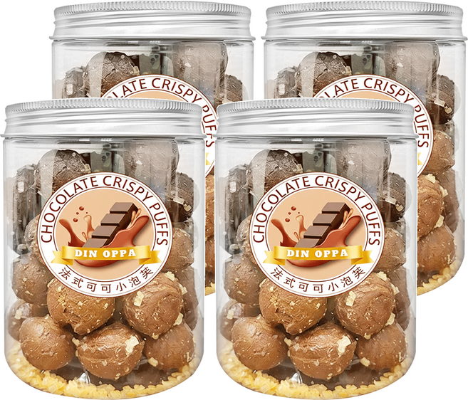 DIN OPPA 法式可可小泡芙, 80g, 4罐