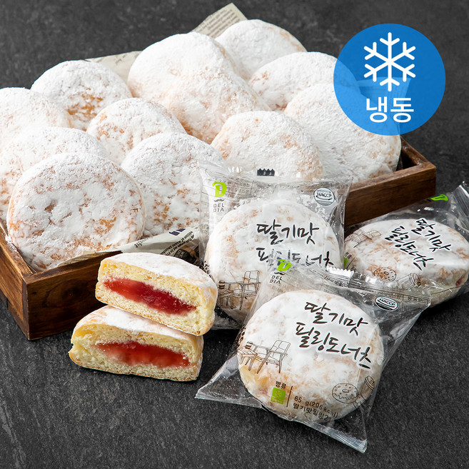 디엔비 딸기맛필링 도너츠 (냉동), 65g, 1개입, 30개