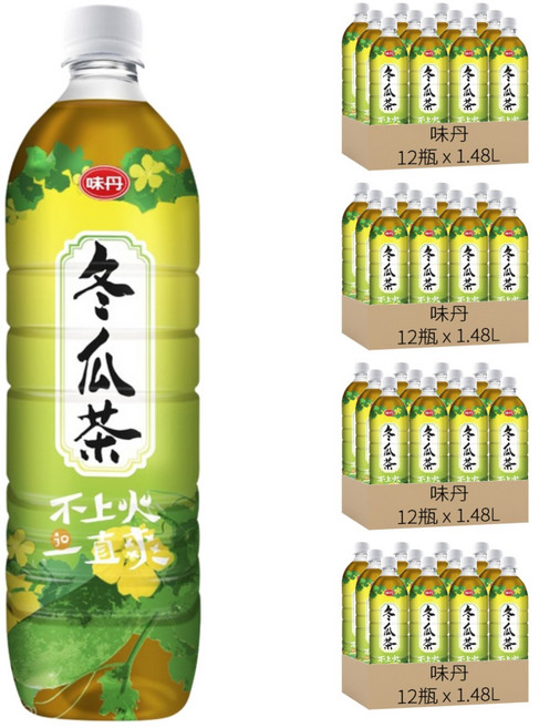 味丹 冬瓜茶, 1480ml, 48瓶