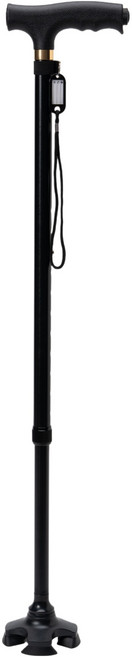 헬스퍼스트 초경량 LED 4발 효도지팡이, 블랙, 1개