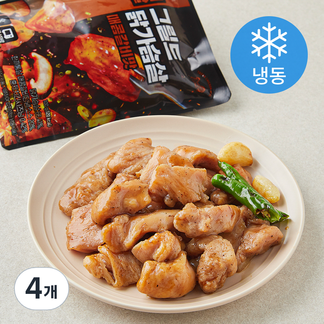 한끼통살 그릴드 닭가슴살 매콤갈비맛 (냉동), 100g, 5개입, 4개