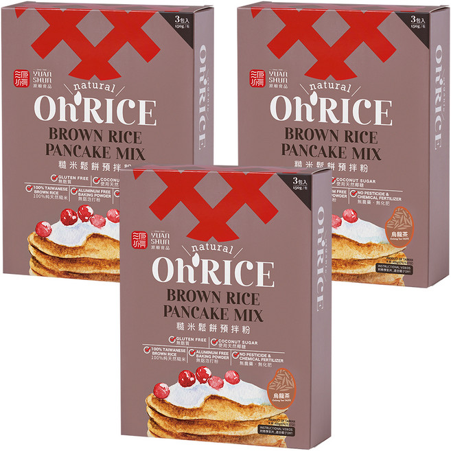 源順食品 烏龍茶糙米鬆餅粉, 450g, 3盒