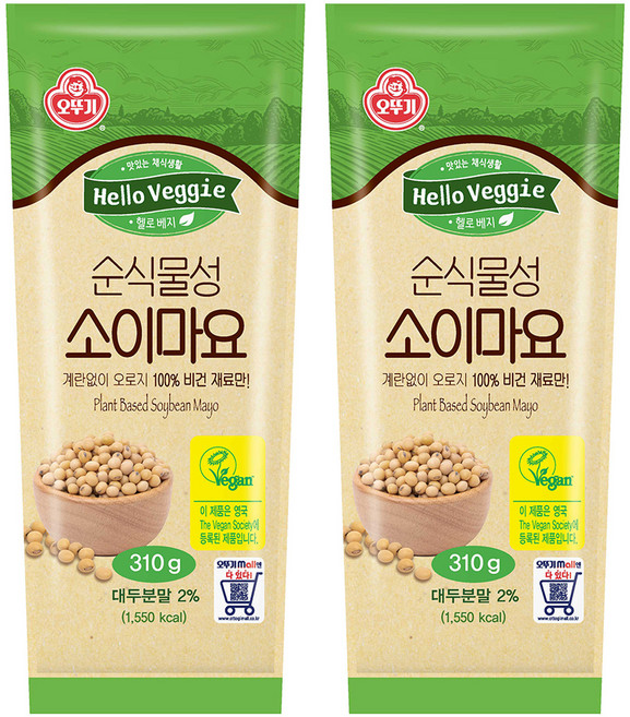 오뚜기 순식물성 소이마요, 310g, 2개