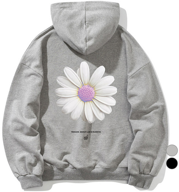 Elimeno 男女通用 EL 雛菊毛圈布寬鬆連帽T恤