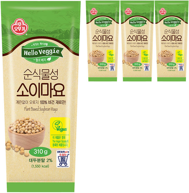 오뚜기 담백한 소이 마요네즈, 310g, 4개