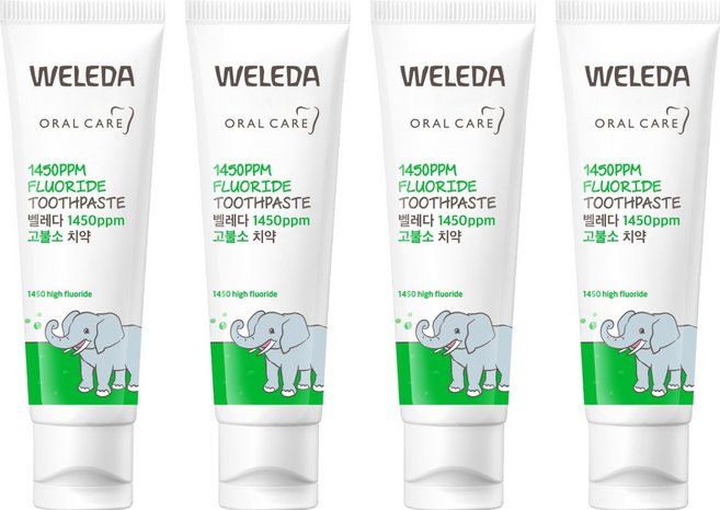 벨레다 1450 고불소 어린이 치약 스피아민트향, 50g, 4개