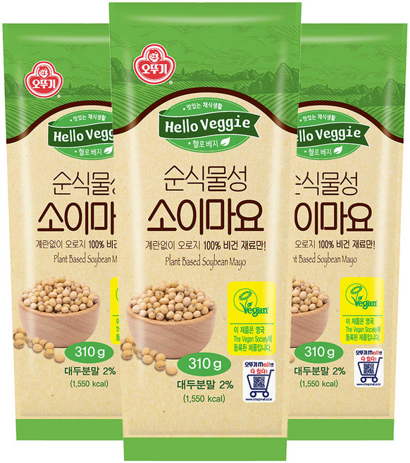 오뚜기 순식물성 소이마요, 310g, 3개