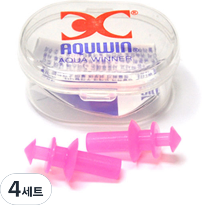 AQUWIN 陀螺型矽膠耳塞 SME01, 粉紅色, 4套